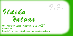 ildiko halvax business card